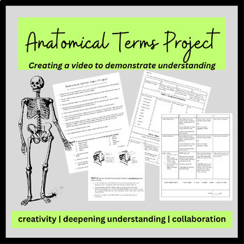 Preview of Anatomical Terms Video Project + Rubric- Anatomy & Physiology Vocabulary