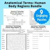 Anatomical terminology: Human Body Regions Puzzle Bundle
