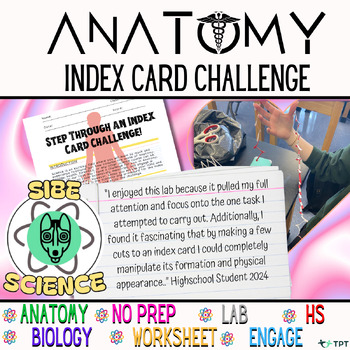 Preview of Anatomy And Physiology, Body Systems Worksheets, No Prep, Index Card Lab