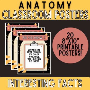 Preview of Anatomy Interesting Facts Printable Posters- Anatomy Classroom Decor