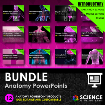 Preview of Anatomy & Physiology A&P Presentations PPT Bundle + Student Summary Notes
