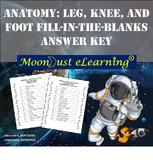 Anatomy: Leg, Knee, and Foot Fill-In-The-Blanks ANSWER KEY