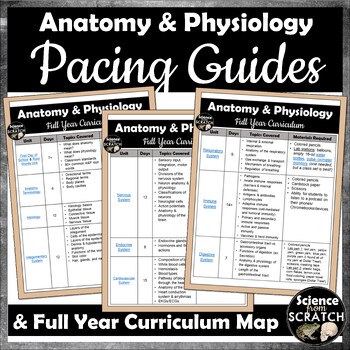 Preview of Anatomy and Physiology Curriculum Map and Pacing Guide | Lesson Plans