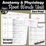 Anatomy & Physiology Root Words (Prefix/Suffix) Unit (perf
