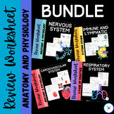 Anatomy Review Worksheets Bundle *ENTIRE YEAR*