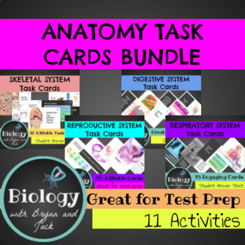 Preview of Anatomy Task Cards: BUNDLE