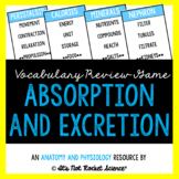 Anatomy Vocabulary Review Game - Absorption and Excretion