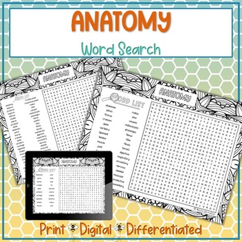 Preview of Anatomy Word Search Puzzle Activity