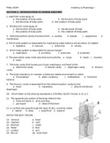 Anatomy and Physiology 1 - Final Exam