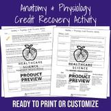 Anatomy and Physiology Credit Recovery Activity (EDITABLE)