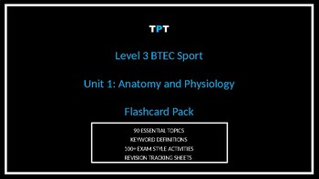 Preview of Anatomy and Physiology Flashcard Pack