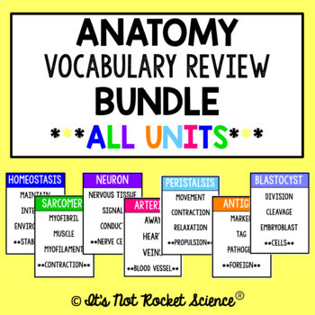 Preview of Anatomy and Physiology Vocabulary Review Game - Full Year BUNDLE