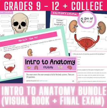 Preview of Anatomy labeling for body systems  with final exam (Grades 9, 10, 11, 12)