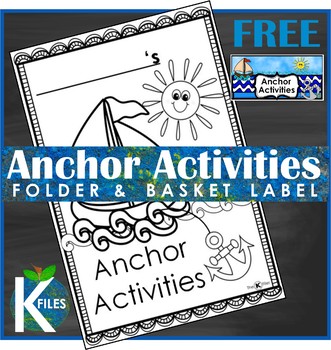 Preview of Anchor Activities Folder Cover and Bin Label FREEBIE!