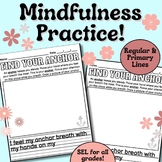 Anchor Breathing Mindfulness Worksheet, SEL Calming and Co