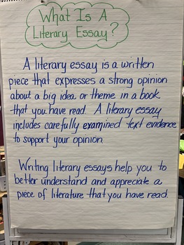 what makes a literary essay anchor chart