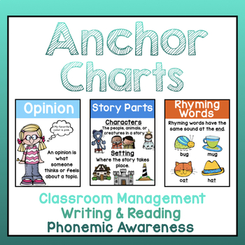 Anchor Charts: Classroom Management, Reading, Writing, Phonemic Awareness