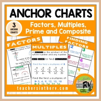 Anchor Charts | Cheat Sheet | Factors and Multiples by Teachers in the RV