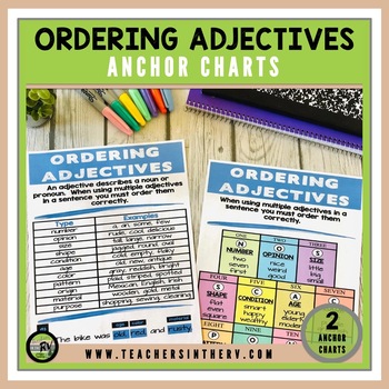 Preview of Anchor Charts  |  Cheat Sheet  |  Posters  |  Ordering Adjectives