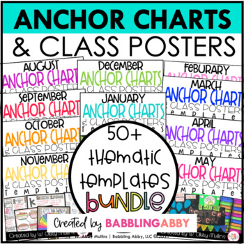 Preview of Anchor Charts and Class Poster BUNDLE - Classroom Decor & Thematic Templates