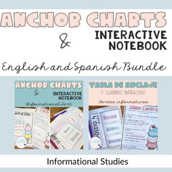Preview of Anchor Charts and Interactive Notebook - Informational Text - English & Spanish