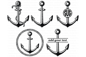 Anchor Monogram Frames SVG - Miss Mary's Embroidery
