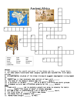Ancient Africa Crossword or Web Quest by Vagi s Vault TpT