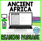 Ancient Africa DIGITAL Reading Passage & Questions Self Grading