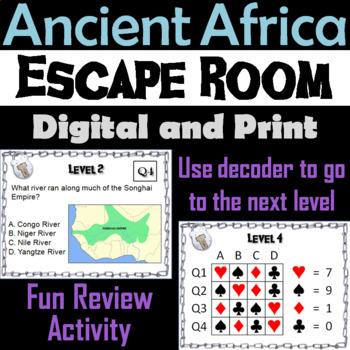 Preview of Kingdoms of Ancient Africa Activity Escape Room (Ghana, Mali, Songhai)