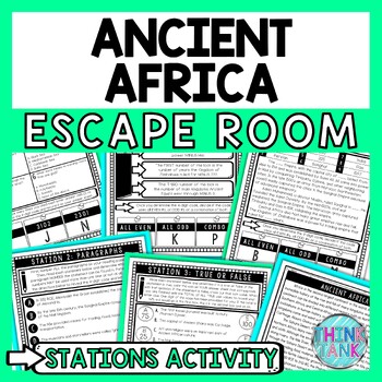 Preview of Ancient Africa Escape Room Stations - Reading Comprehension Activity