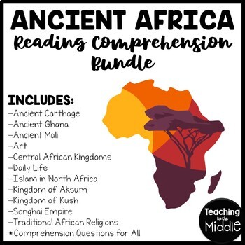 Preview of Ancient Africa Reading Comprehension Worksheet Bundle