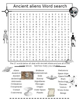 Preview of Ancient Aliens Word Search Puzzle