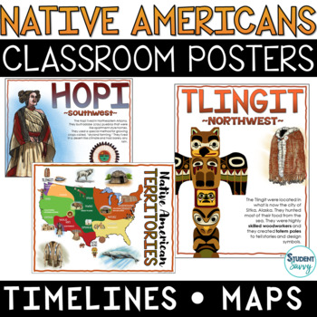 Preview of Ancient Americans Posters Native American Posters Timeline and Map |  Word Wall