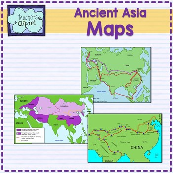 Preview of Ancient Asia Maps clipart {Social Studies clip art}