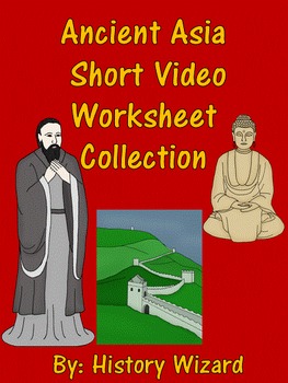 Preview of Ancient Asia Short Video Worksheet Collection Bundle