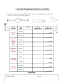 Ancient Body Part Measurements Activity