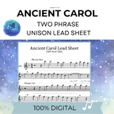 Ancient Carol Unison Lead Sheet for Band