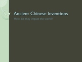 Ancient China Achievements PowerPoint