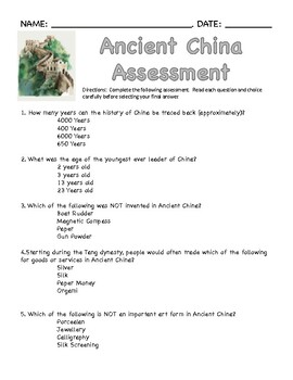 essay questions ancient china