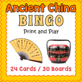 Ancient China BINGO & Memory Matching Card Game Activity