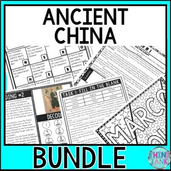 Preview of Ancient China BUNDLE - Reading Passages, Escape Rooms, Color by Number