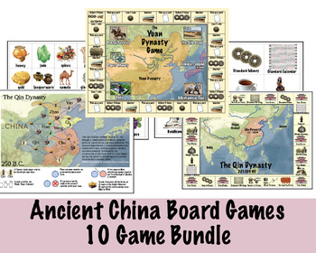 Preview of Ancient China Board Game Bundle (10 prtinable social studies games)