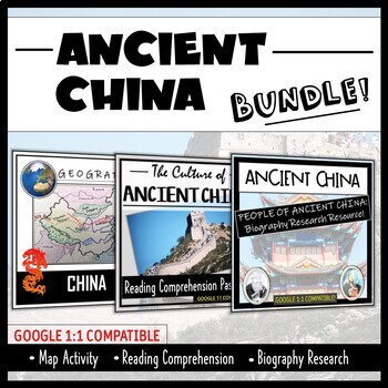 Preview of Ancient China Student-Centered Bundle! (Map, Readings, and Bio Research)