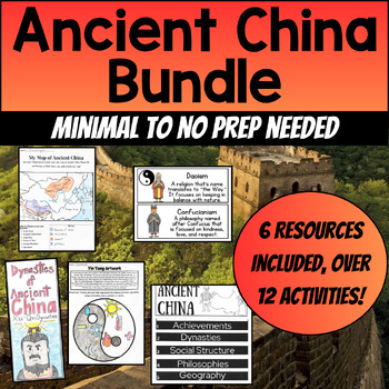 Preview of Ancient China Bundle - Map & Timeline Labeling, Projects, Activities, Word Wall