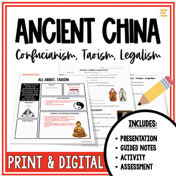 Preview of Ancient China Chinese Philosophy Lesson Bundle - Confucianism Daoism Legalism
