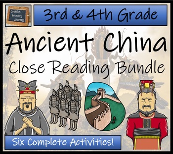 Preview of Ancient China Close Reading Comprehension Bundle | 3rd Grade & 4th Grade