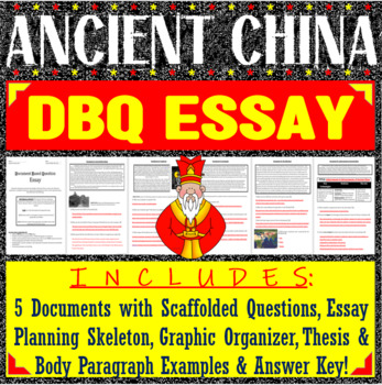 Preview of Ancient China DBQ Essay - 5 Documents, Writing Scaffolds, Key, Examples, Rubric