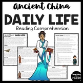 Ancient China Daily Life Informational Reading Comprehensi