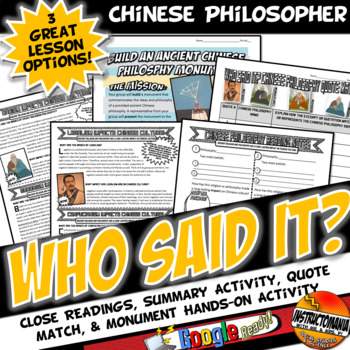 Preview of Ancient China Daoism, Legalism, Confucianism-Who Said it? Quote Match