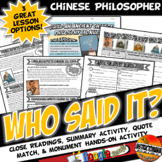 Ancient China Daoism, Legalism, Confucianism-Who Said it? 